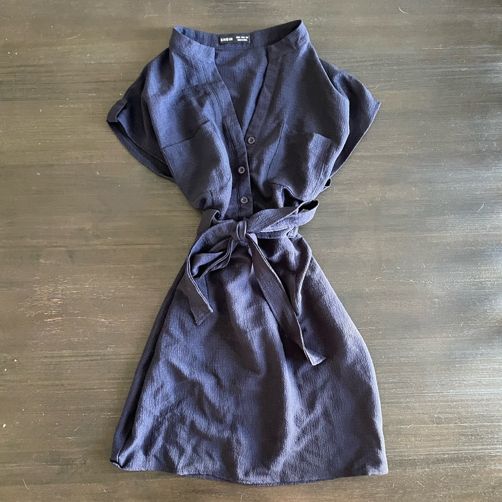 Shein Short Sleeve Belted Dress